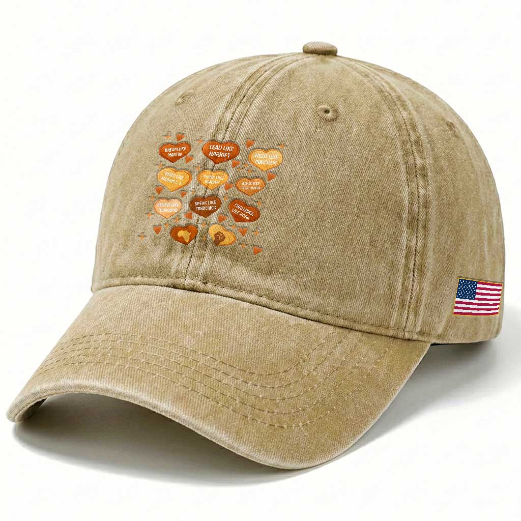 Black History Leaders Washed Cotton Baseball Cap African American Teachers Pride