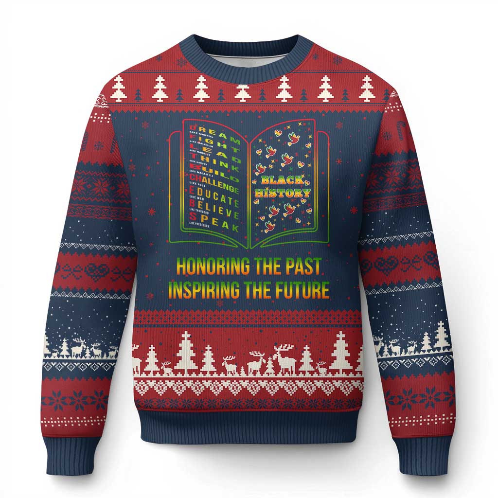 Black History Leaders Book Ugly Christmas Sweater African American History For Teachers - Wonder Print Shop