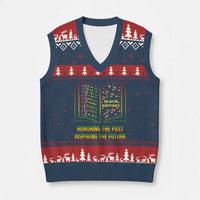 Black History Leaders Book V-Neck Knit Sweater Vest African American History For Teachers - Wonder Print Shop