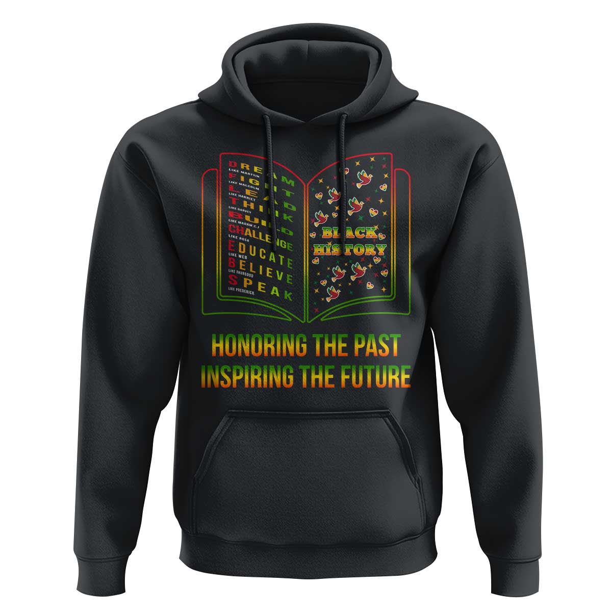 Black History Leaders Book Hoodie African American History For Teachers - Wonder Print Shop