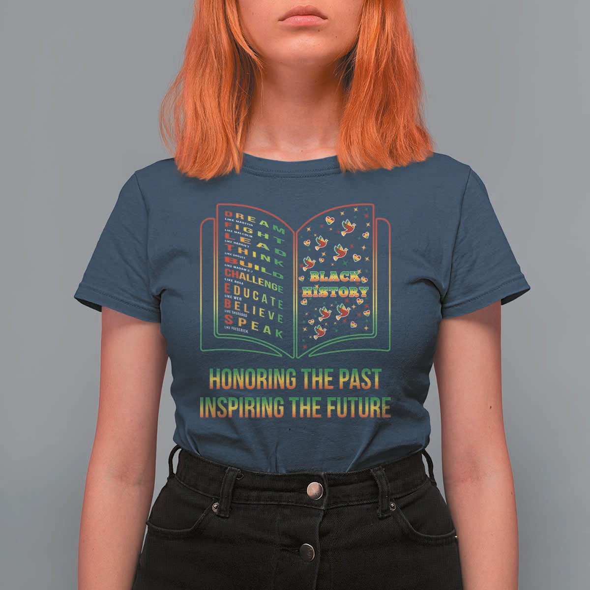 Black History Leaders Book T Shirt For Women African American History For Teachers - Wonder Print Shop