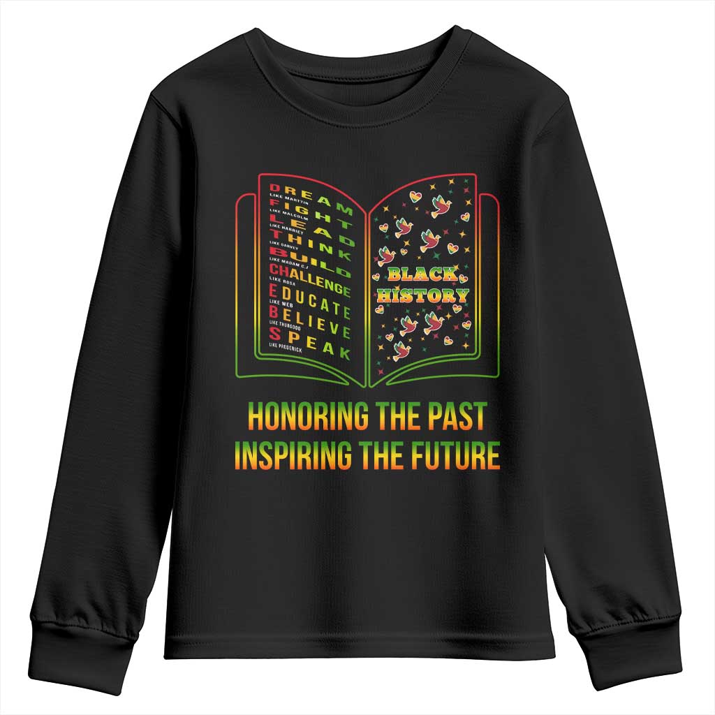 Black History Leaders Book Youth Sweatshirt African American History For Teachers - Wonder Print Shop