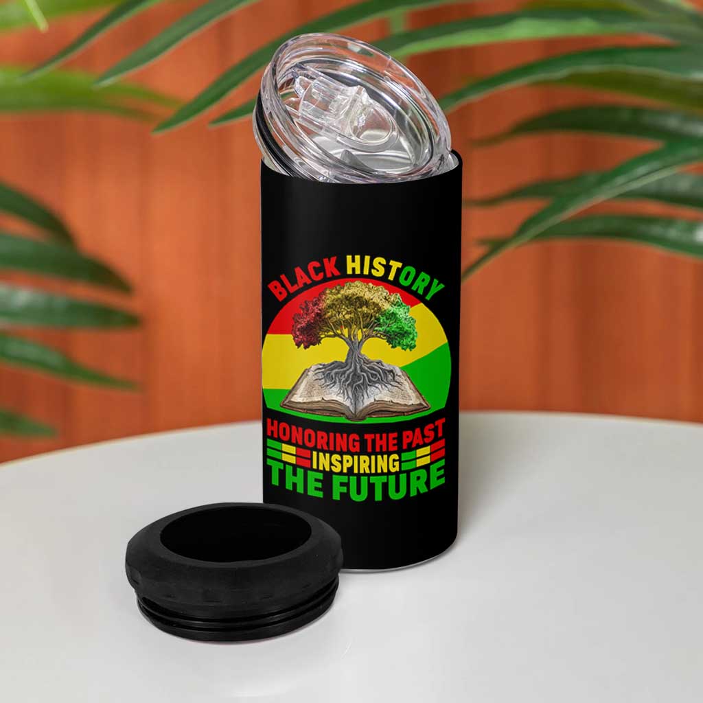 Black History Honoring The Past Inspiring The Future 4 in 1 Can Cooler Tumbler African American Pride - Wonder Print Shop