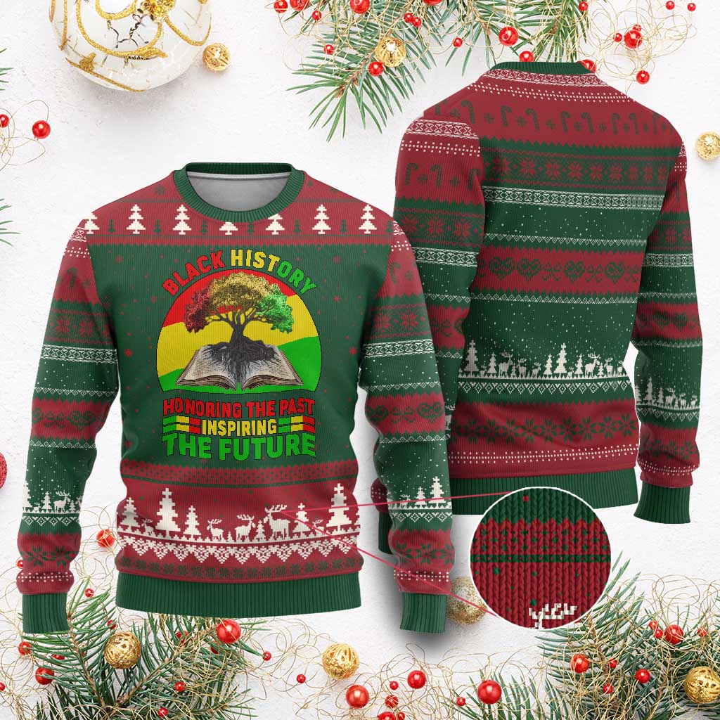 Black History Honoring The Past Inspiring The Future Ugly Christmas Sweater African American Pride - Wonder Print Shop