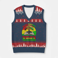 Black History Honoring The Past Inspiring The Future V-Neck Knit Sweater Vest African American Pride - Wonder Print Shop