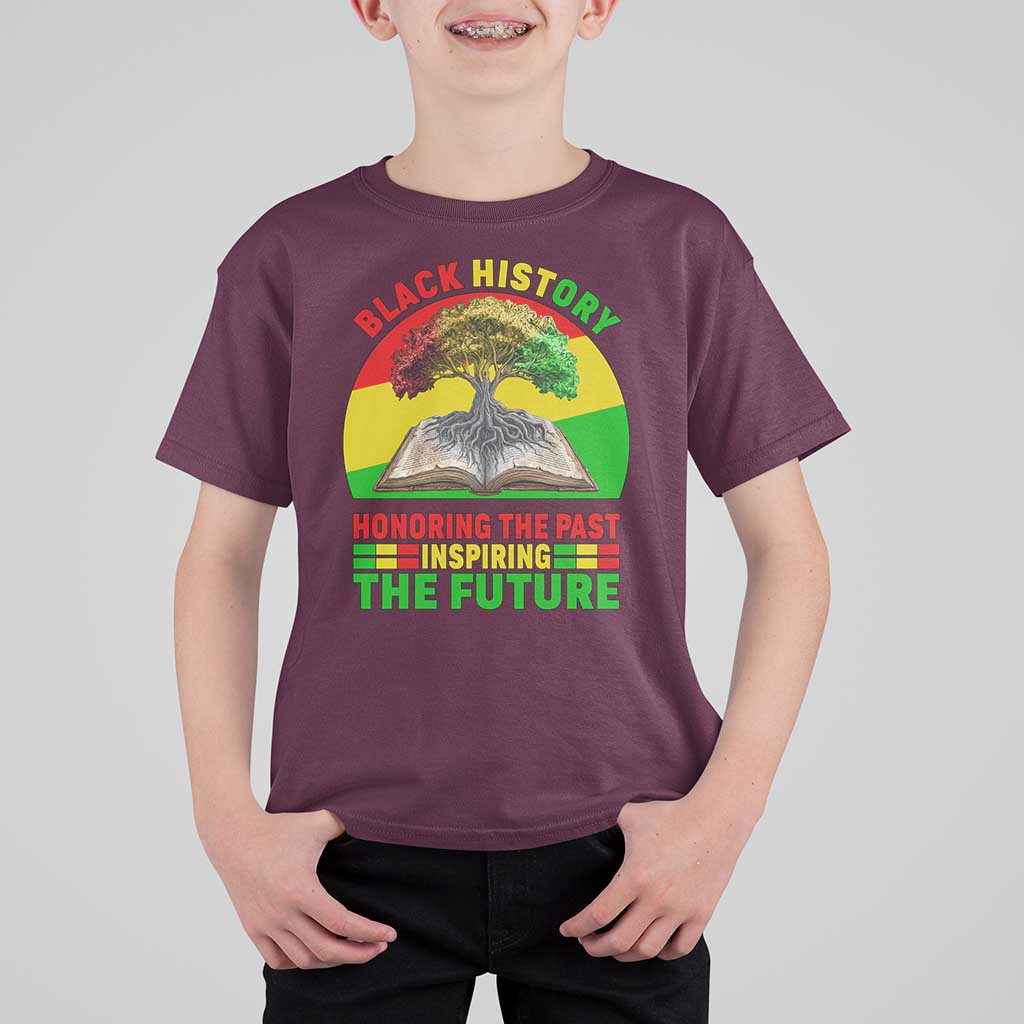 Black History Honoring The Past Inspiring The Future T Shirt For Kid African American Pride - Wonder Print Shop