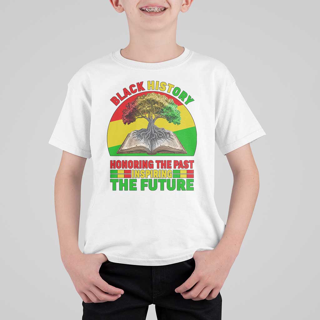 Black History Honoring The Past Inspiring The Future T Shirt For Kid African American Pride - Wonder Print Shop