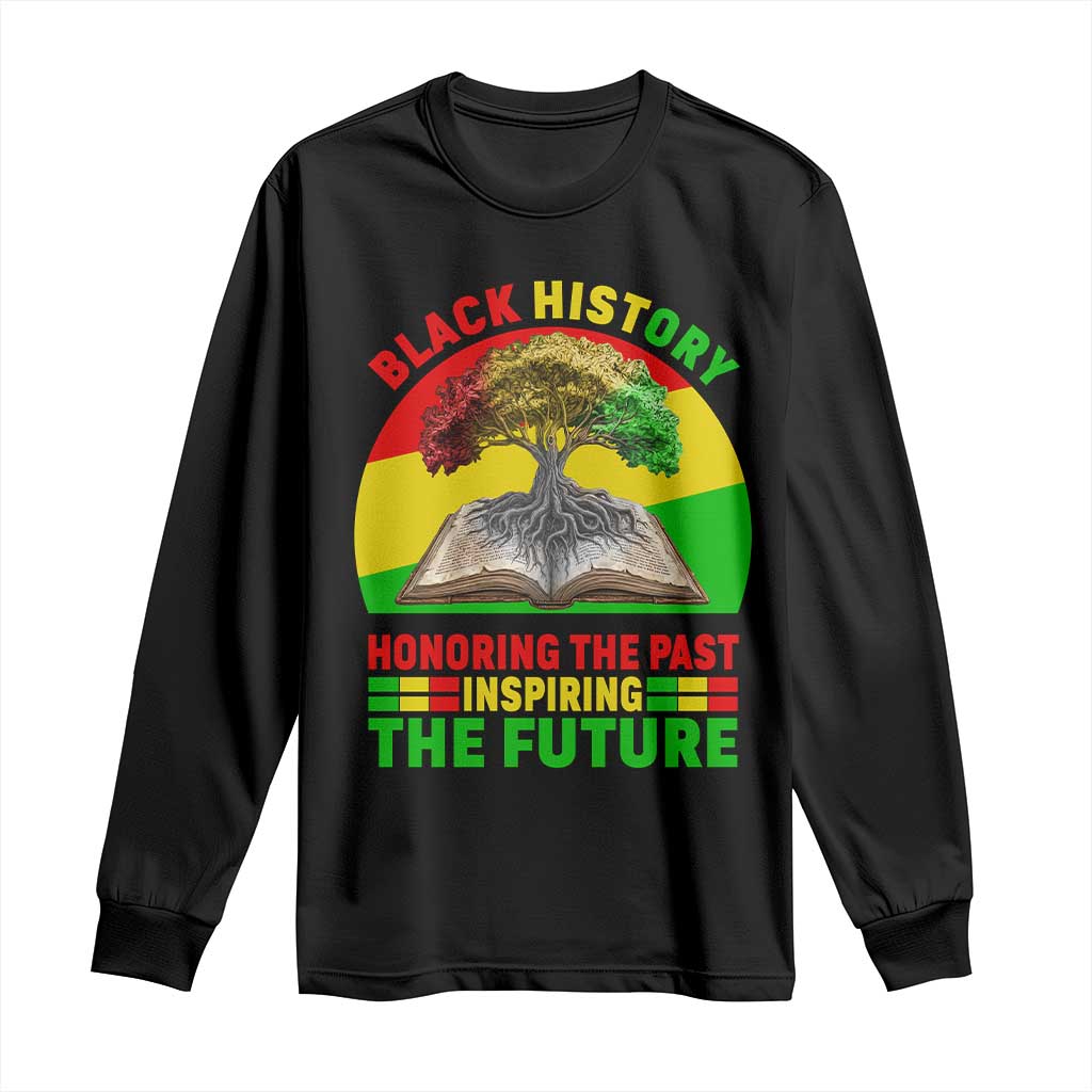 Black History Honoring The Past Inspiring The Future Long Sleeve Shirt African American Pride - Wonder Print Shop