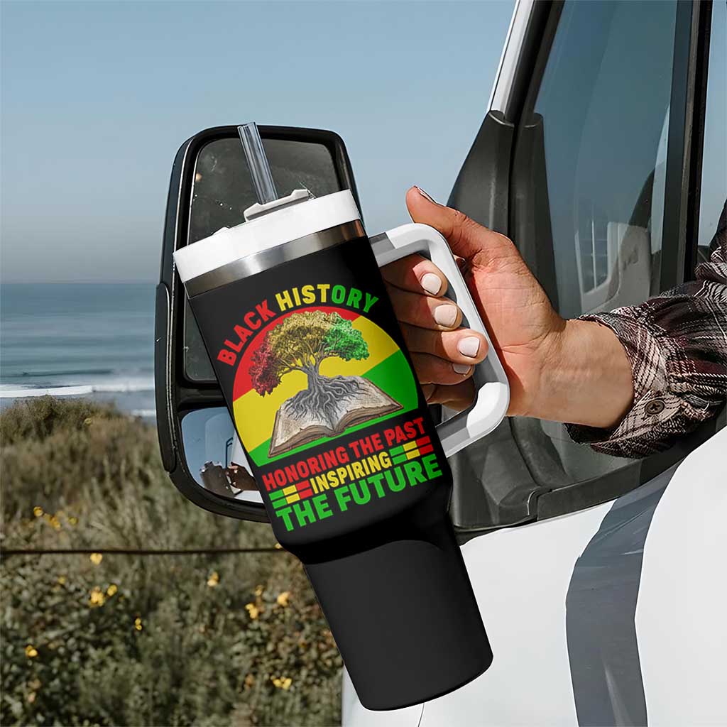 Black History Honoring The Past Inspiring The Future Tumbler With Handle African American Pride - Wonder Print Shop