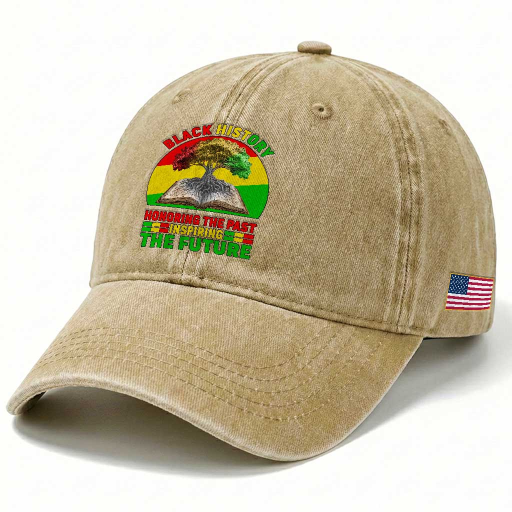 Black History Honoring The Past Inspiring The Future Washed Cotton Baseball Cap African American Pride