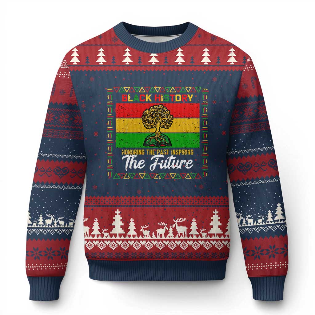 Black History Month Ugly Christmas Sweater Honoring The Past Inspiring The Future - Wonder Print Shop