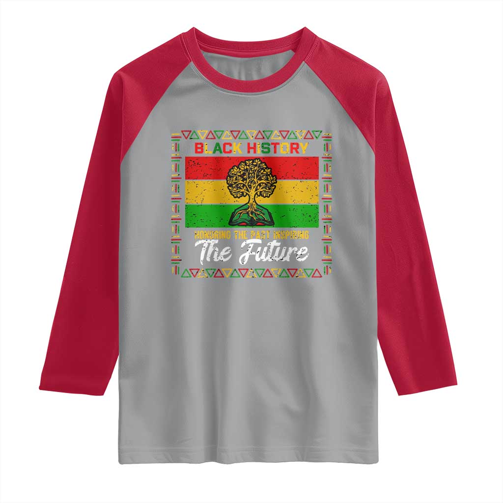 Black History Month Raglan Shirt Honoring The Past Inspiring The Future - Wonder Print Shop