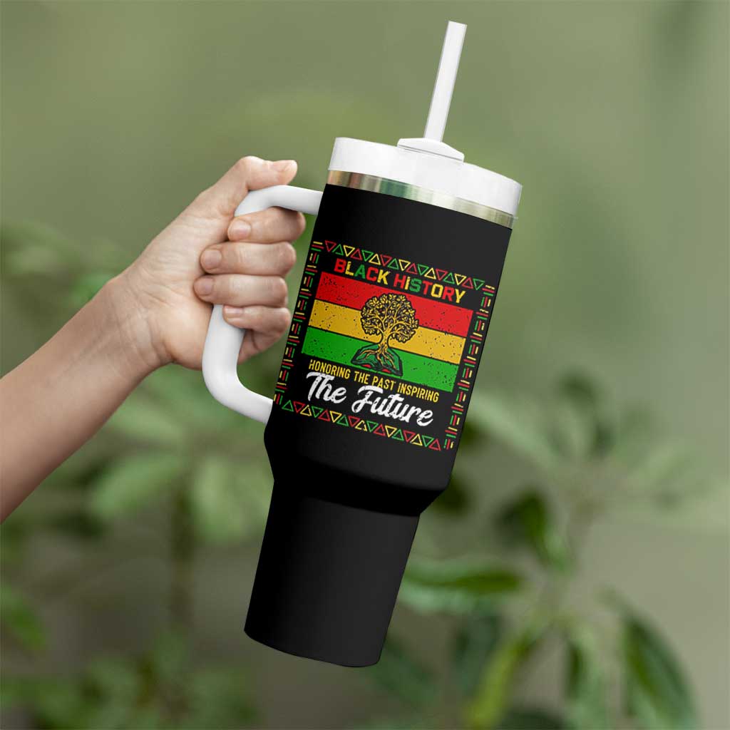 Black History Month Tumbler With Handle Honoring The Past Inspiring The Future - Wonder Print Shop