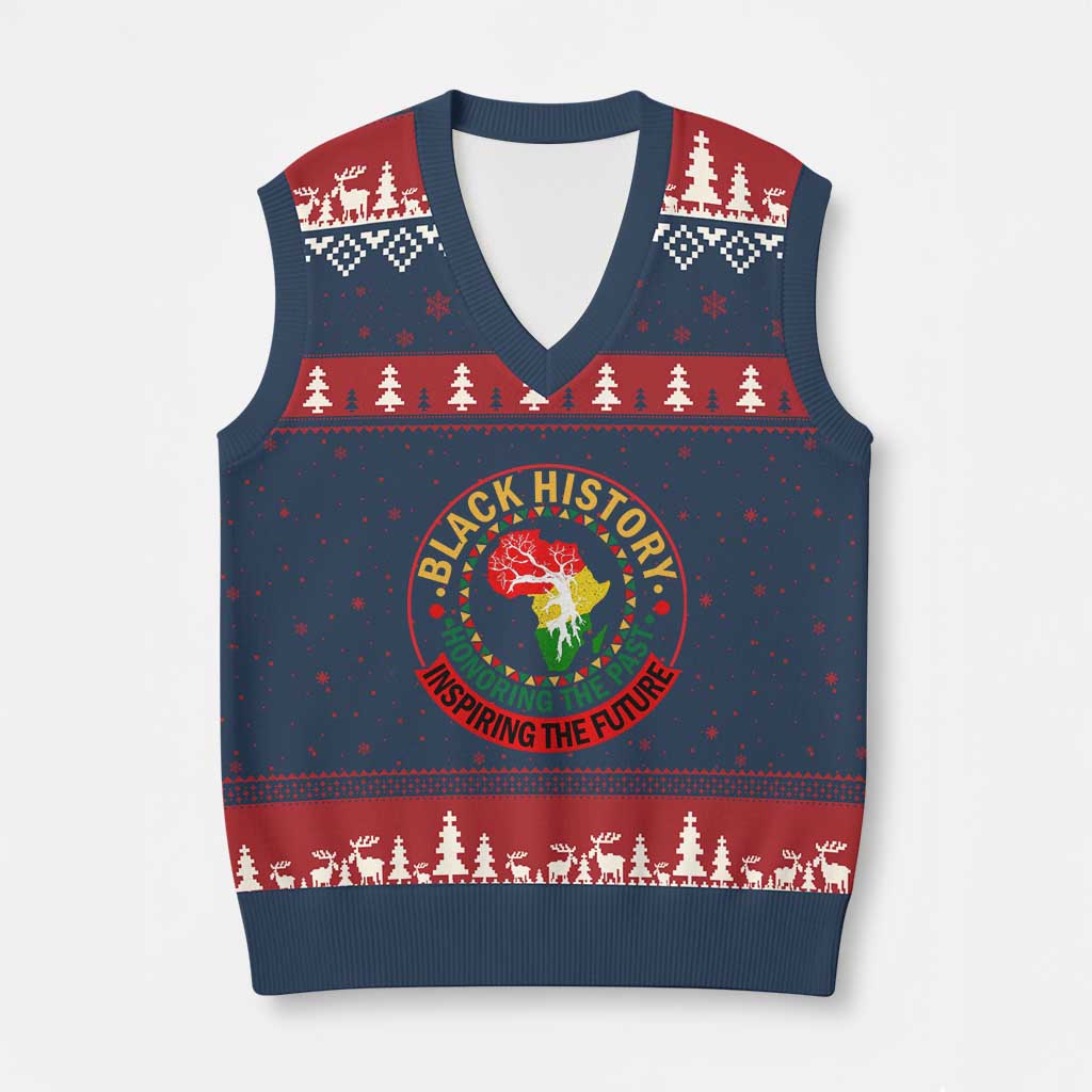 Inspiring The Future Honoring The Past V-Neck Knit Sweater Vest African American Heritage - Wonder Print Shop