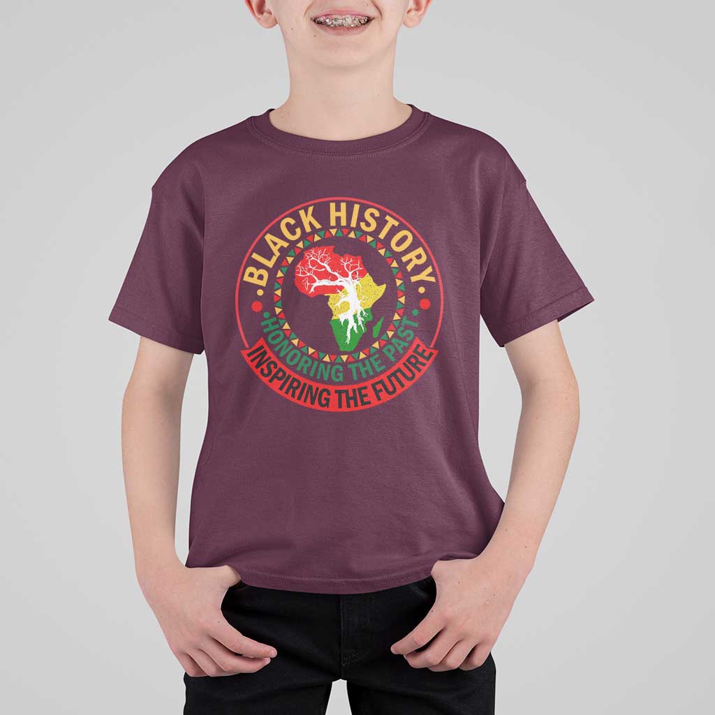 Inspiring The Future Honoring The Past T Shirt For Kid African American Heritage - Wonder Print Shop