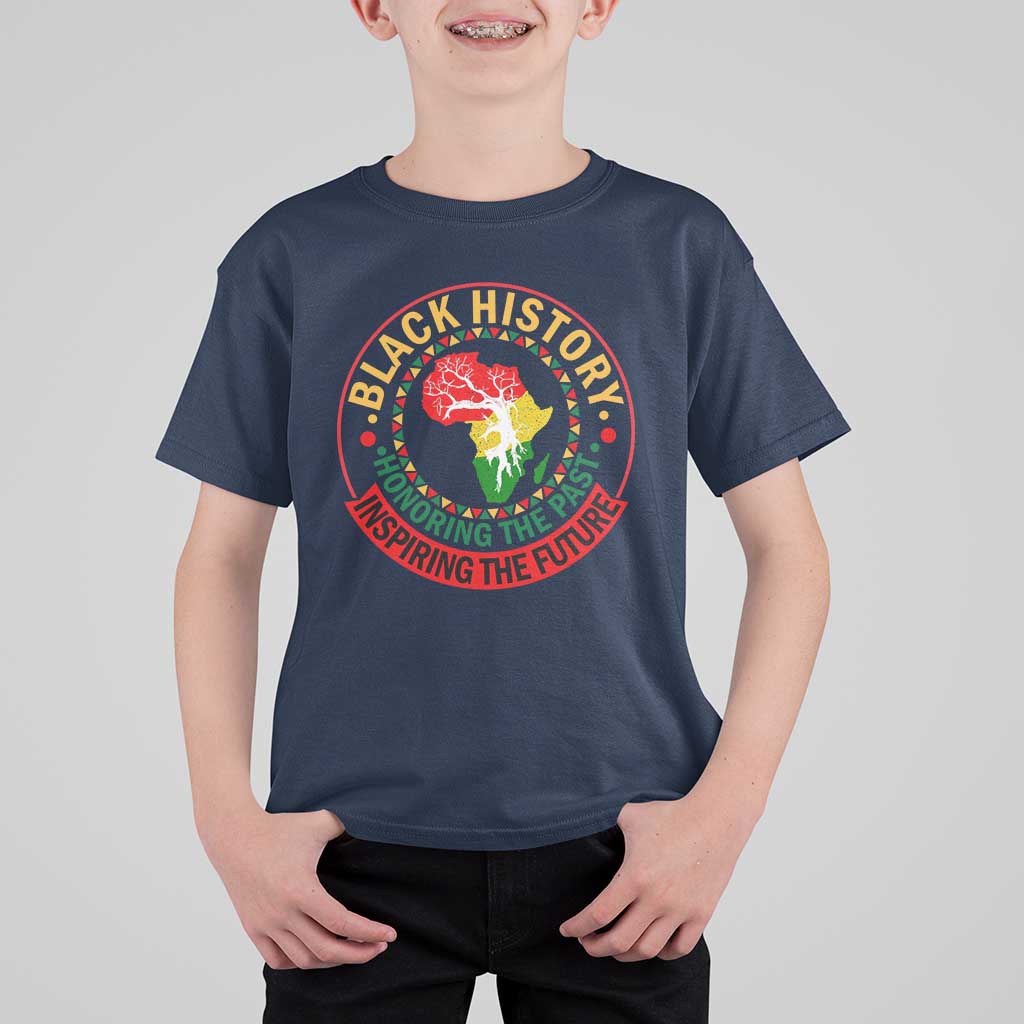 Inspiring The Future Honoring The Past T Shirt For Kid African American Heritage - Wonder Print Shop