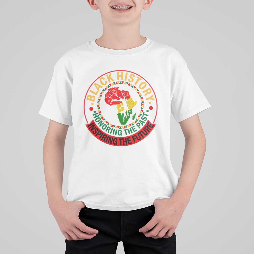 Inspiring The Future Honoring The Past T Shirt For Kid African American Heritage - Wonder Print Shop