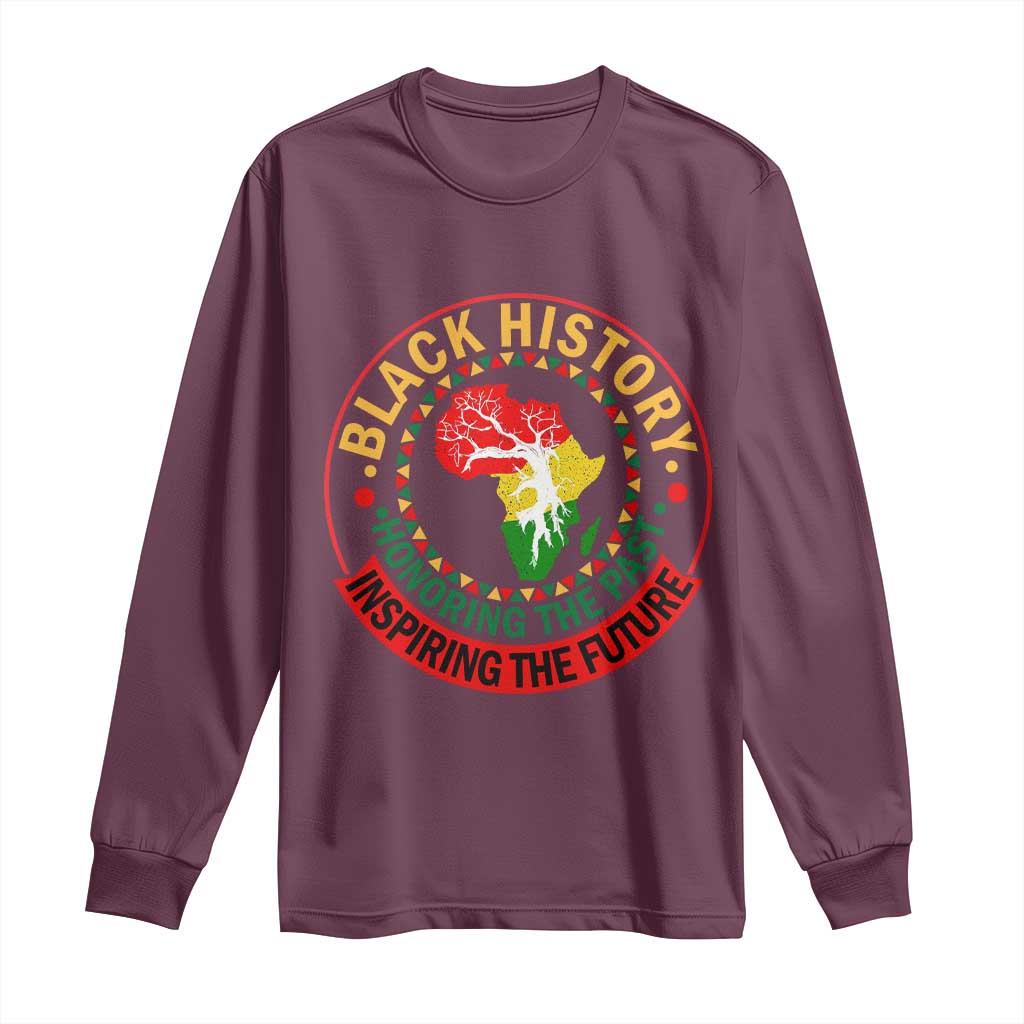 Inspiring The Future Honoring The Past Long Sleeve Shirt African American Heritage - Wonder Print Shop