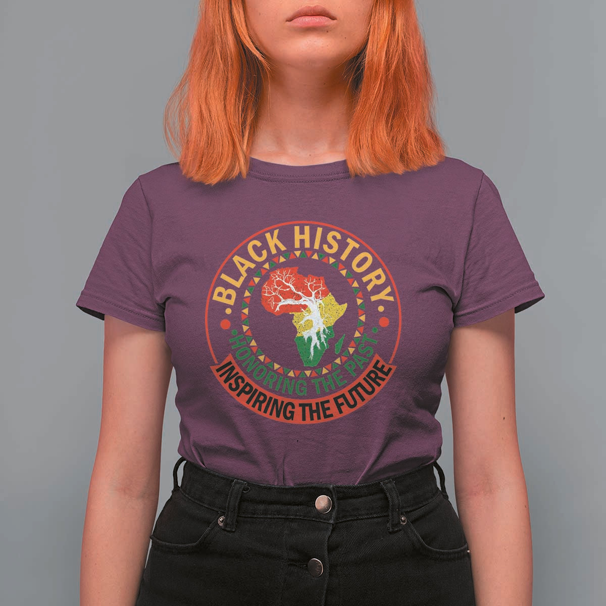 Inspiring The Future Honoring The Past T Shirt For Women African American Heritage - Wonder Print Shop