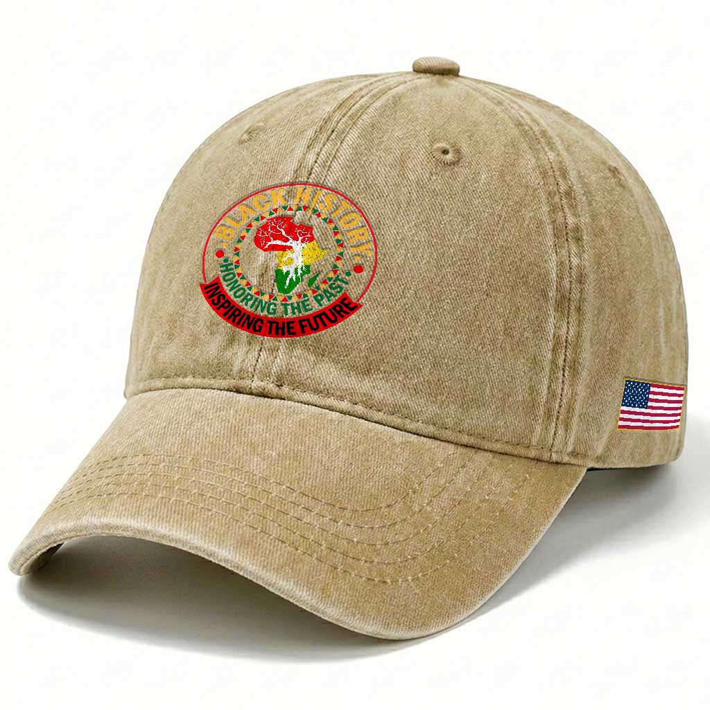 Inspiring The Future Honoring The Past Washed Cotton Baseball Cap African American Heritage