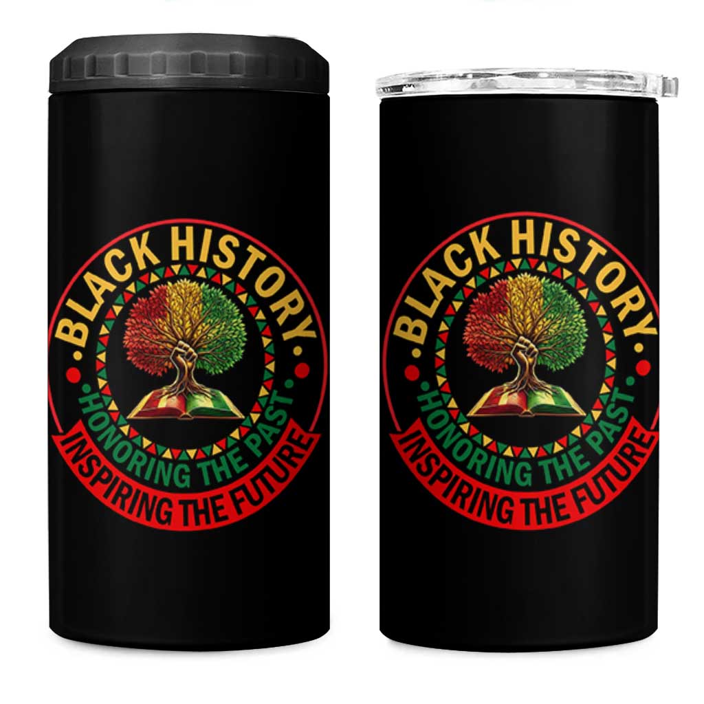 Black History Month Quote 4 in 1 Can Cooler Tumbler Honoring The Past Inspiring The Future Gift - Wonder Print Shop