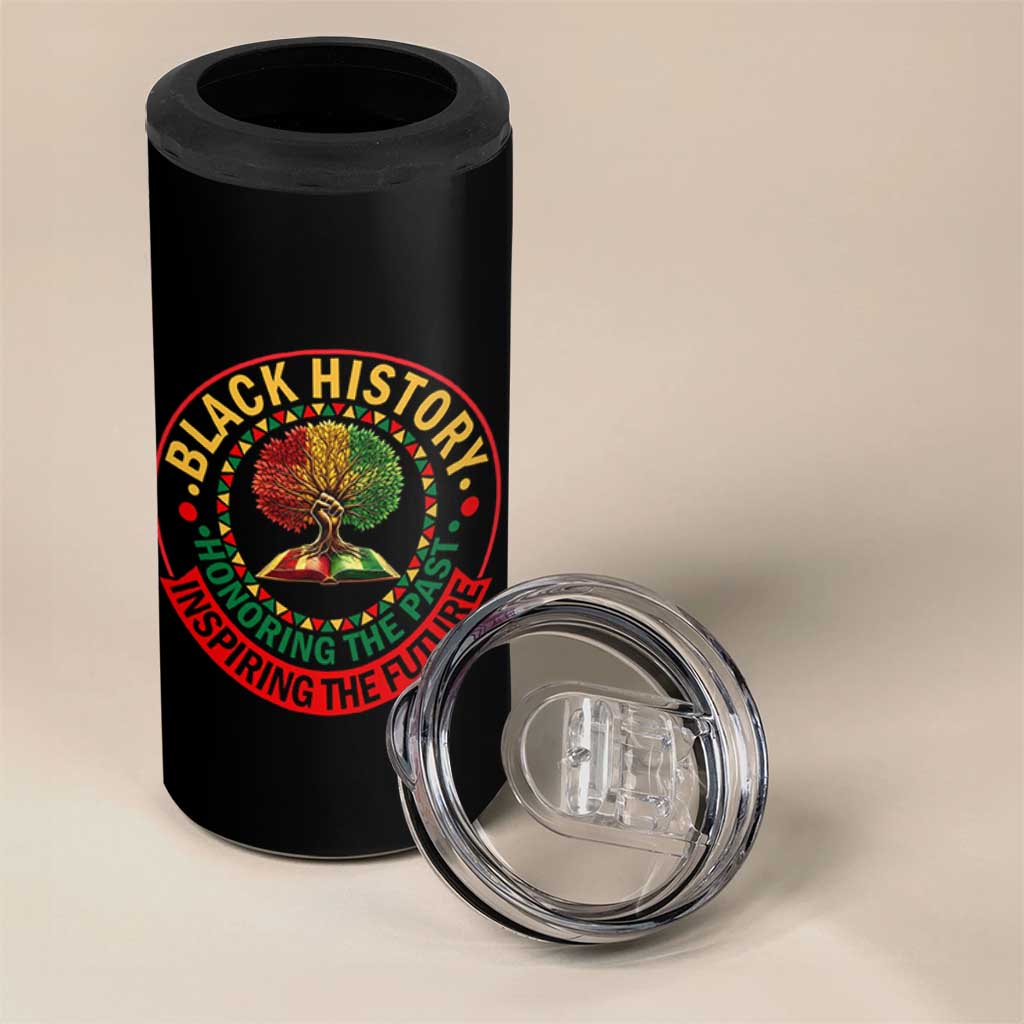 Black History Month Quote 4 in 1 Can Cooler Tumbler Honoring The Past Inspiring The Future Gift - Wonder Print Shop