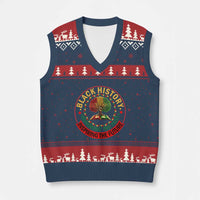 Black History Month Quote V-Neck Knit Sweater Vest Honoring The Past Inspiring The Future Gift - Wonder Print Shop