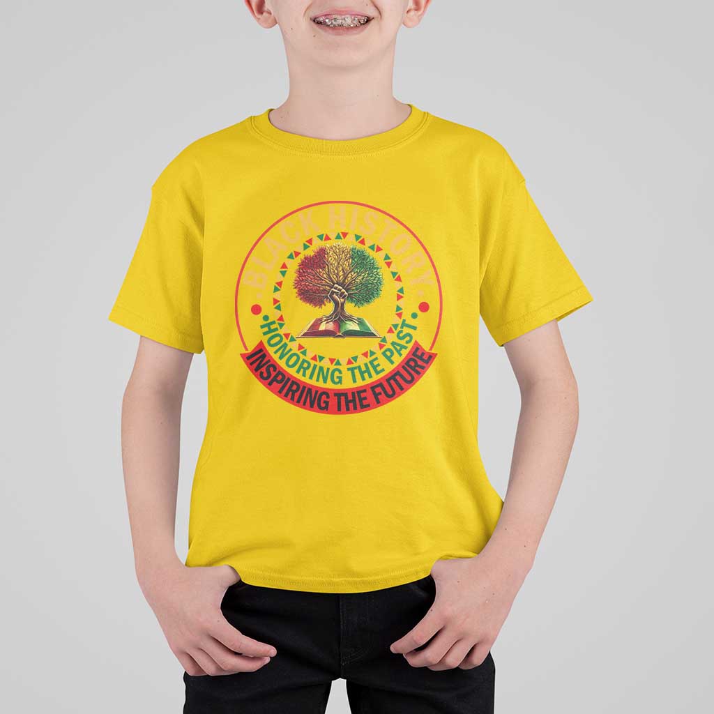 Black History Month Quote T Shirt For Kid Honoring The Past Inspiring The Future Gift - Wonder Print Shop