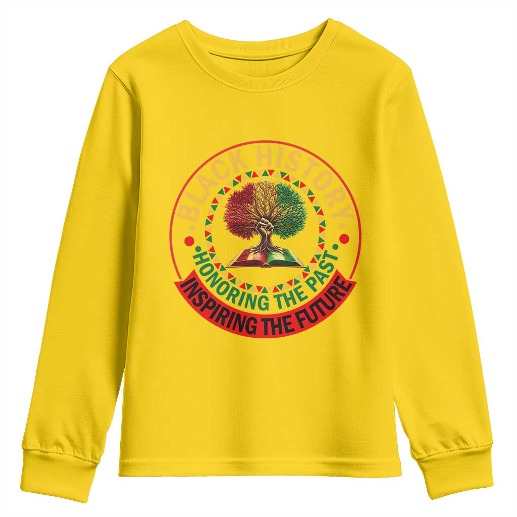 Black History Month Quote Youth Sweatshirt Honoring The Past Inspiring The Future Gift - Wonder Print Shop