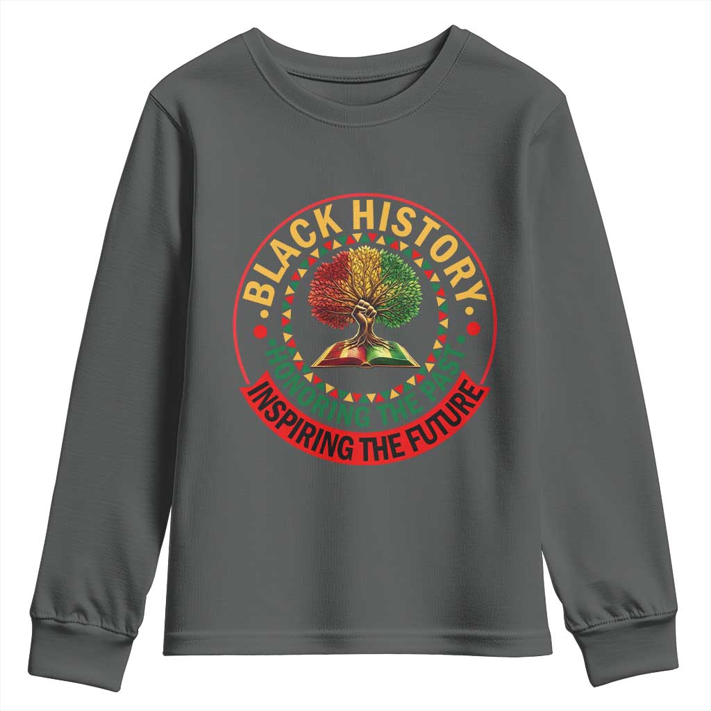 Black History Month Quote Youth Sweatshirt Honoring The Past Inspiring The Future Gift - Wonder Print Shop