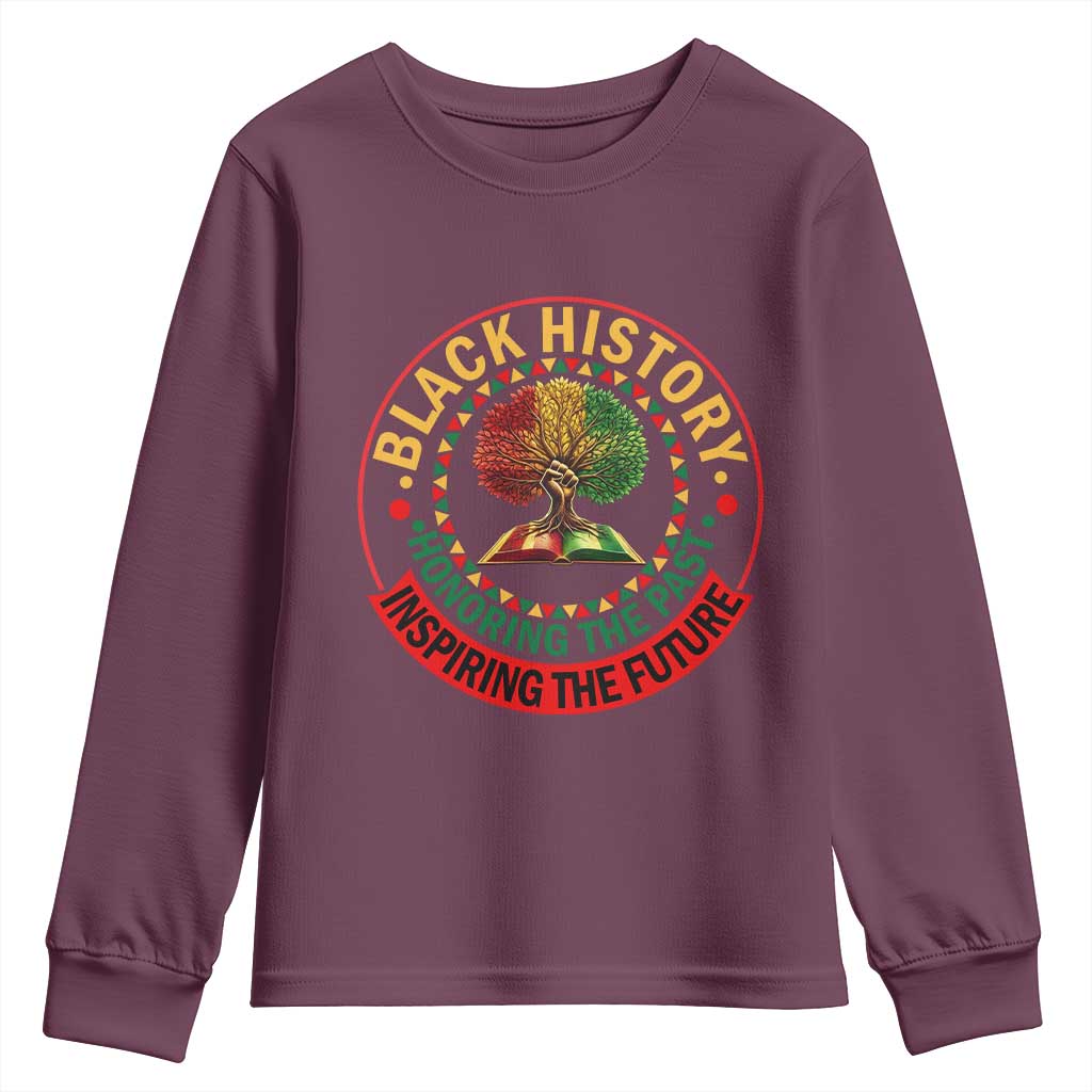 Black History Month Quote Youth Sweatshirt Honoring The Past Inspiring The Future Gift - Wonder Print Shop
