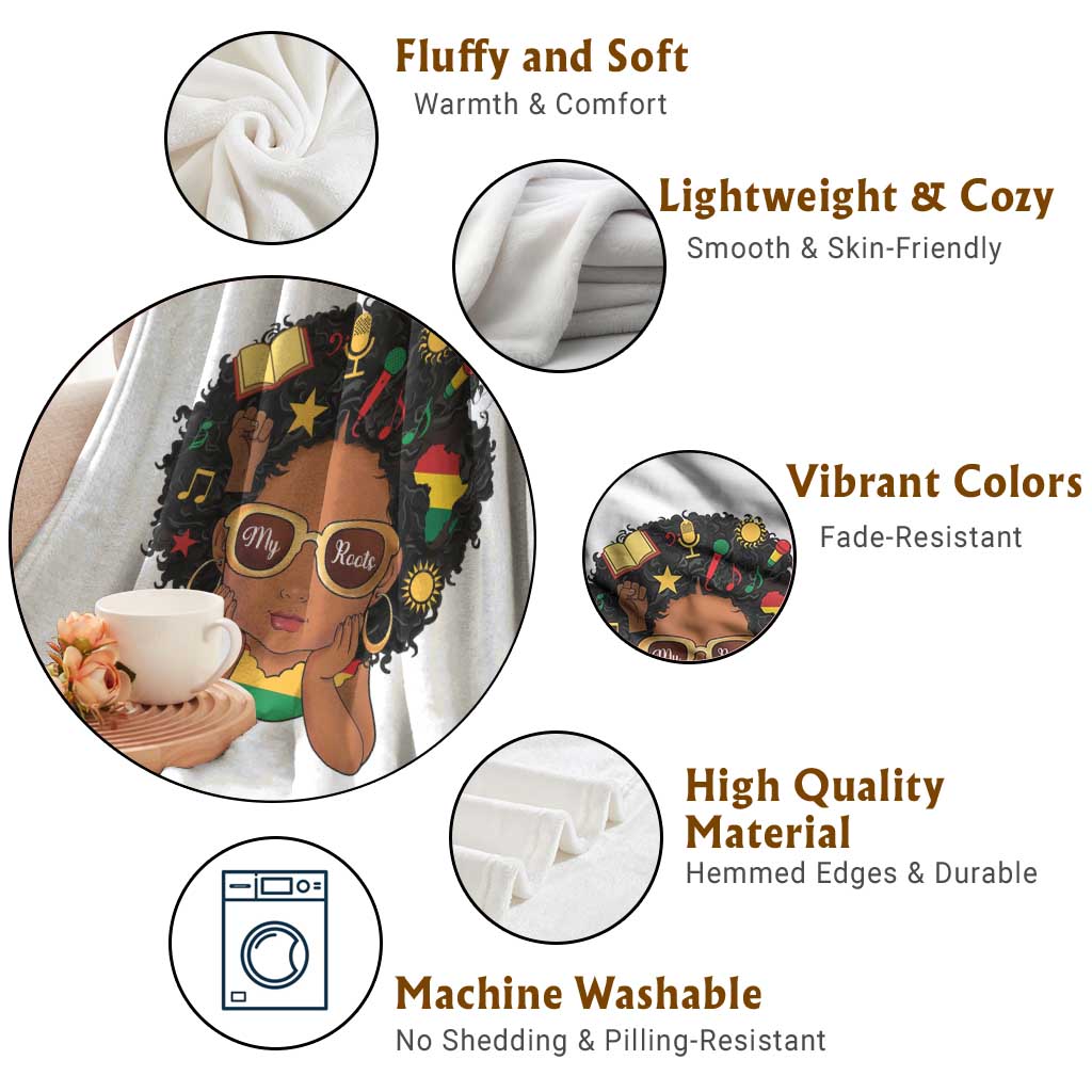 My Roots Black History Culture Pride Throw Blanket African American Heritage - Wonder Print Shop