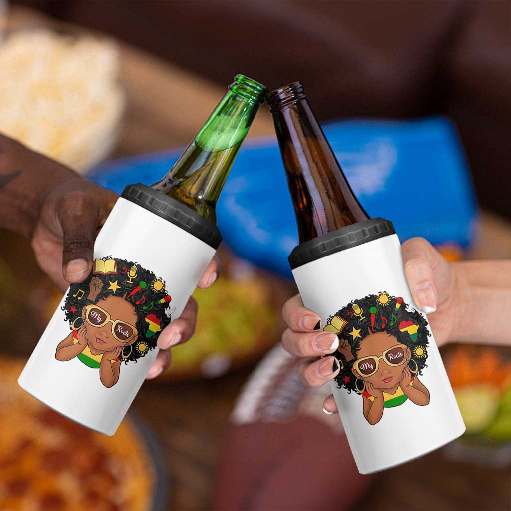 My Roots Black History Culture Pride 4 in 1 Can Cooler Tumbler African American Heritage - Wonder Print Shop