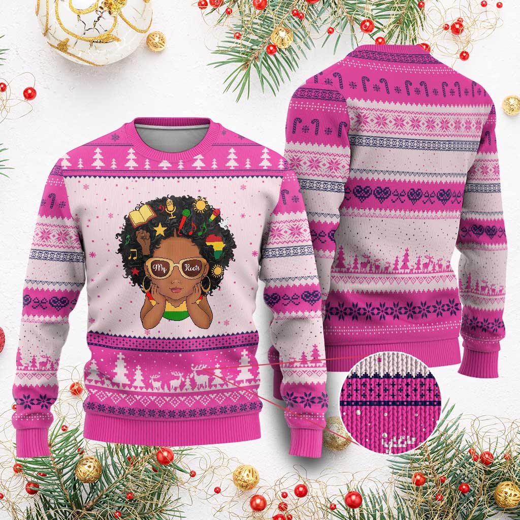 My Roots Black History Culture Pride Ugly Christmas Sweater African American Heritage - Wonder Print Shop