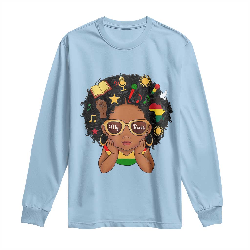 My Roots Black History Culture Pride Long Sleeve Shirt African American Heritage - Wonder Print Shop