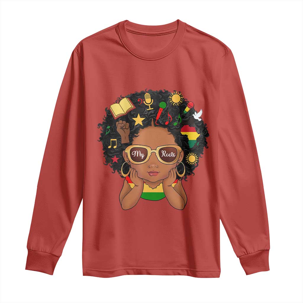 My Roots Black History Culture Pride Long Sleeve Shirt African American Heritage - Wonder Print Shop