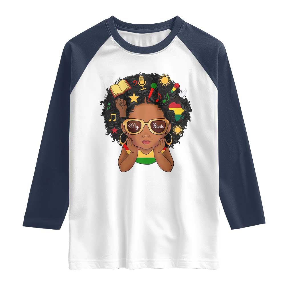 My Roots Black History Culture Pride Raglan Shirt African American Heritage - Wonder Print Shop