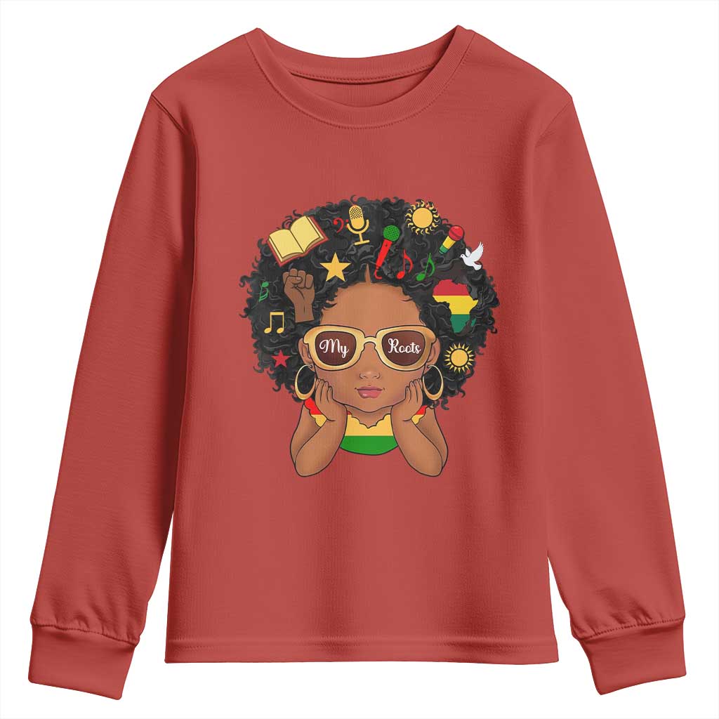 My Roots Black History Culture Pride Youth Sweatshirt African American Heritage - Wonder Print Shop