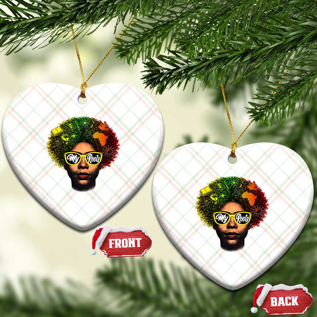 Black History Month Ceramic Ornament My Roots African American Pride Gift - Wonder Print Shop