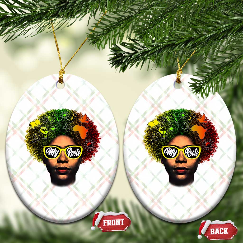 Black History Month Ceramic Ornament My Roots African American Pride Gift - Wonder Print Shop