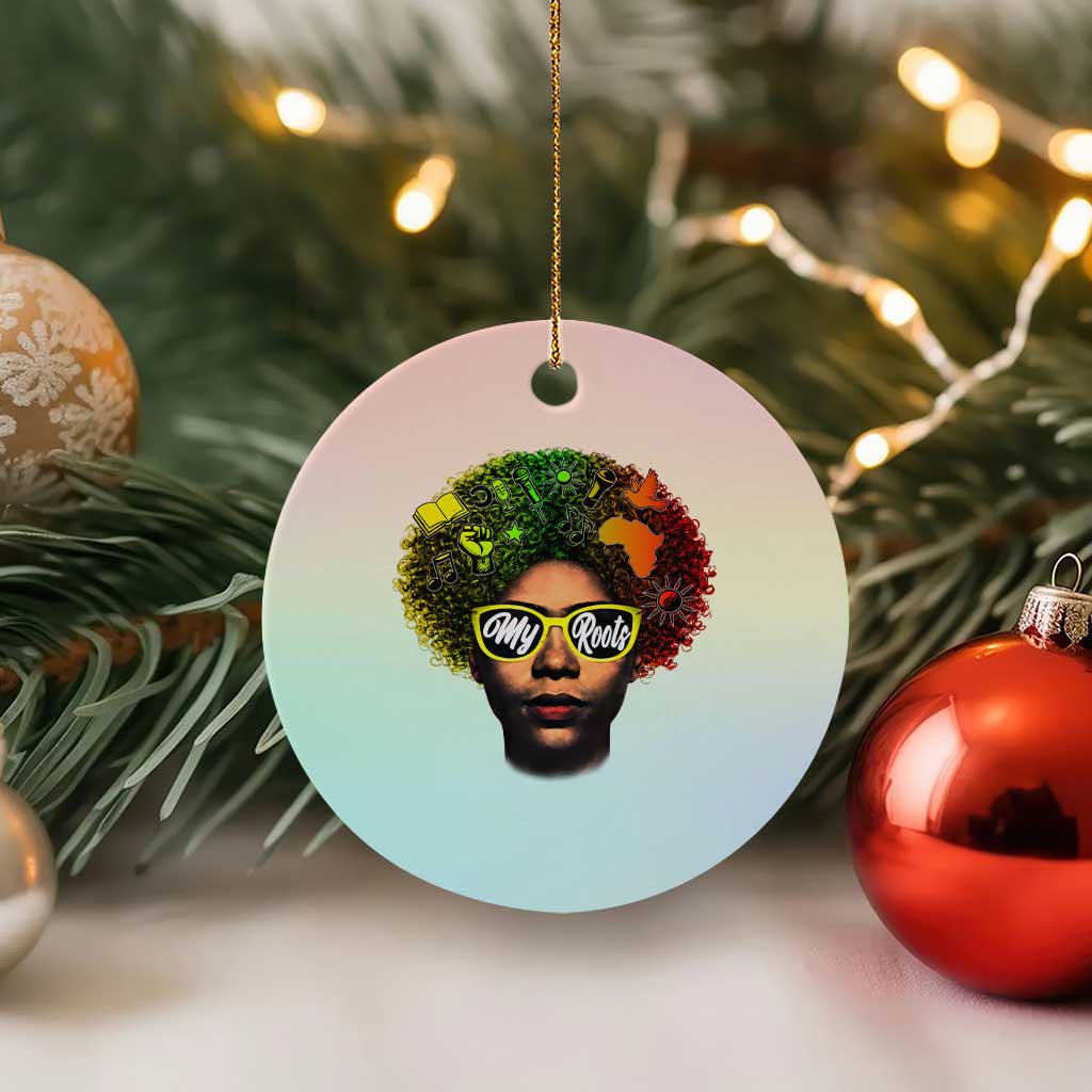 Black History Month Ceramic Ornament My Roots African American Pride Gift - Wonder Print Shop