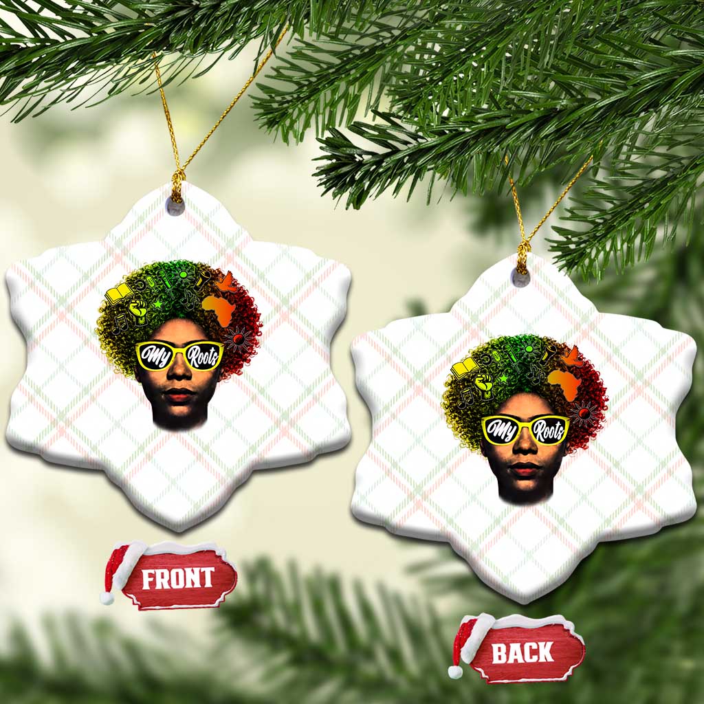 Black History Month Ceramic Ornament My Roots African American Pride Gift - Wonder Print Shop