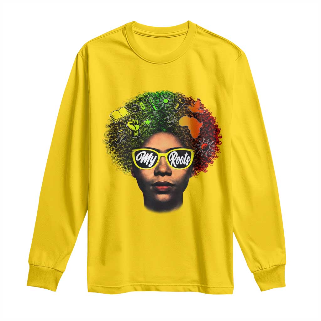 Black History Month Long Sleeve Shirt My Roots African American Pride Gift - Wonder Print Shop