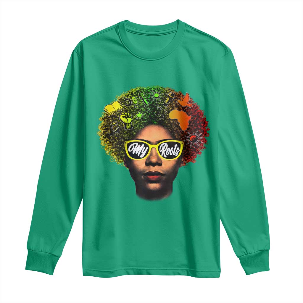 Black History Month Long Sleeve Shirt My Roots African American Pride Gift - Wonder Print Shop