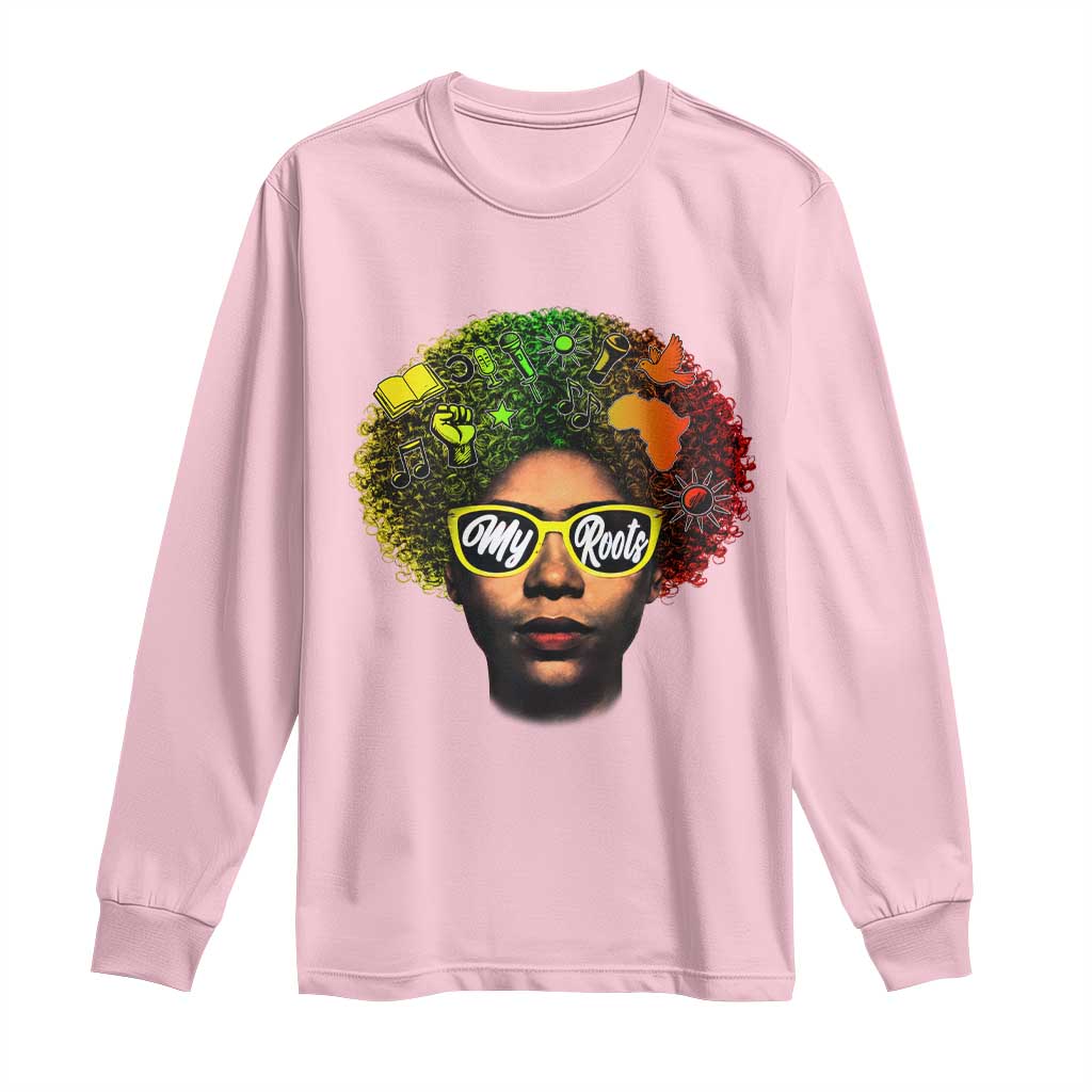 Black History Month Long Sleeve Shirt My Roots African American Pride Gift - Wonder Print Shop