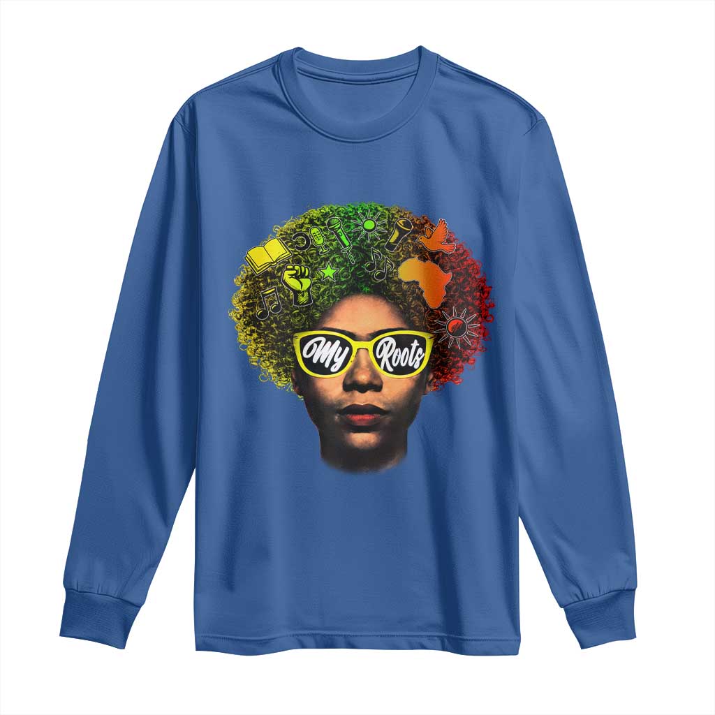 Black History Month Long Sleeve Shirt My Roots African American Pride Gift - Wonder Print Shop
