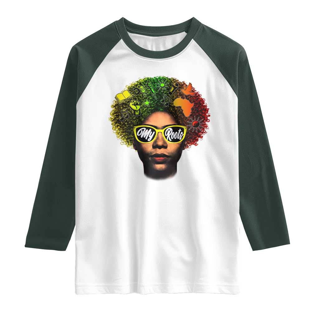 Black History Month Raglan Shirt My Roots African American Pride Gift - Wonder Print Shop
