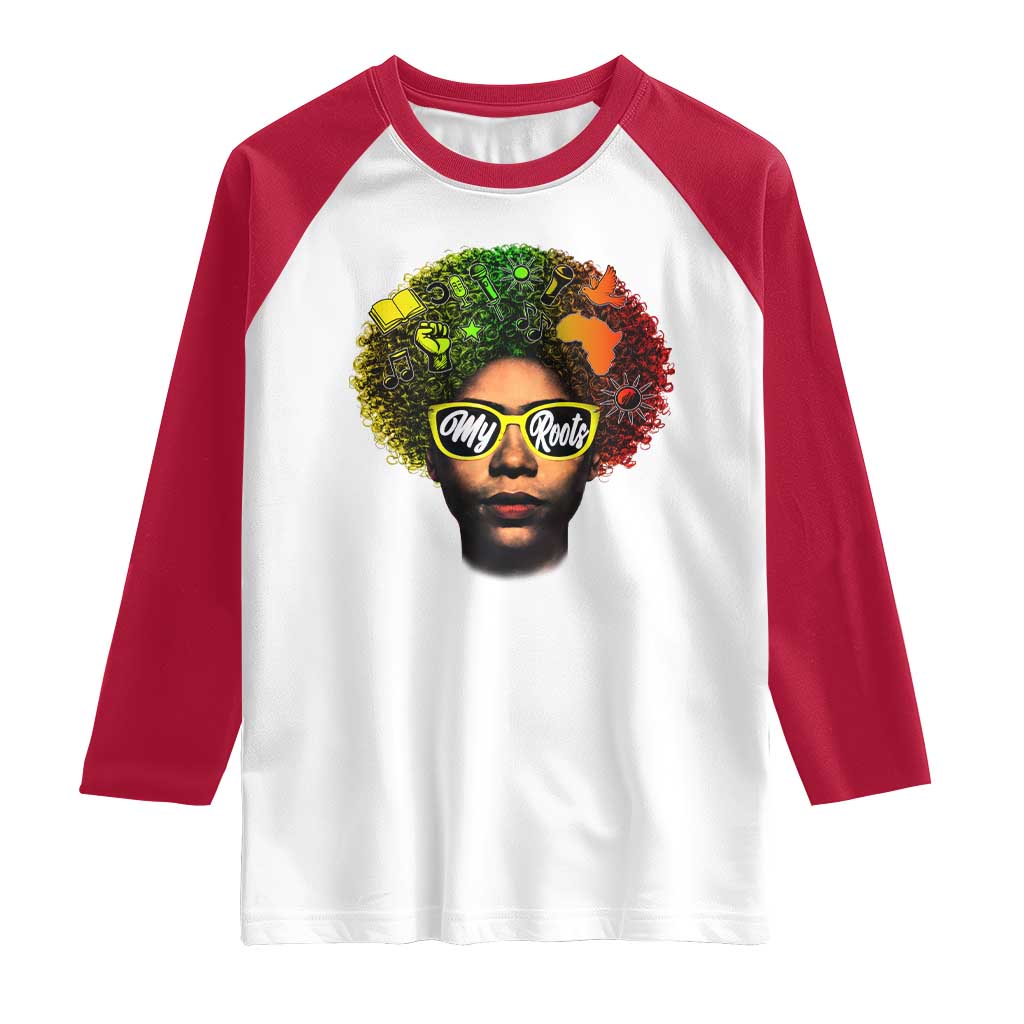 Black History Month Raglan Shirt My Roots African American Pride Gift - Wonder Print Shop