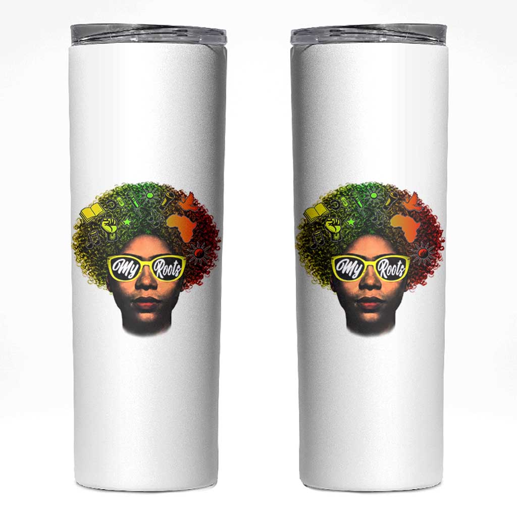 Black History Month Skinny Tumbler My Roots African American Pride Gift - Wonder Print Shop