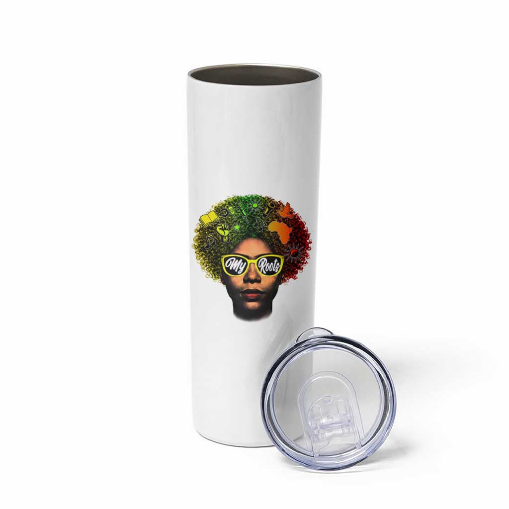 Black History Month Skinny Tumbler My Roots African American Pride Gift - Wonder Print Shop
